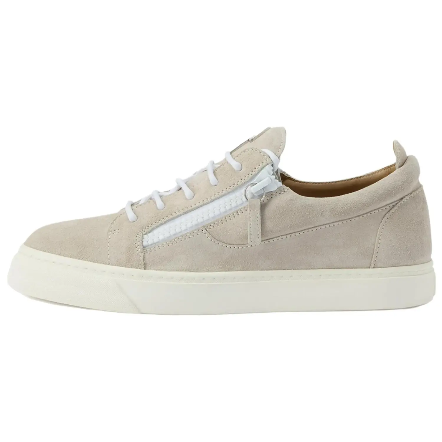 

Кроссовки низкие из замши с застежкой-молнией Giuseppe Zanotti, светло-серый