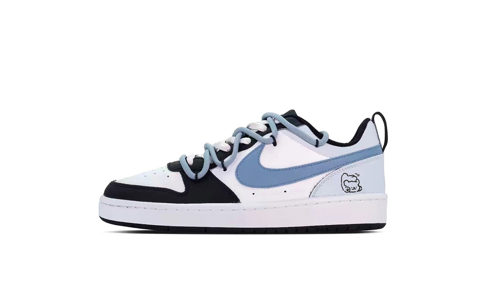 

Кроссовки Nike Court Borough Skateboarding Shoes Women's Low-top University Blue/Black/White, голубой, Синий, Кроссовки Nike Court Borough Skateboarding Shoes Women's Low-top University Blue/Black/White, голубой