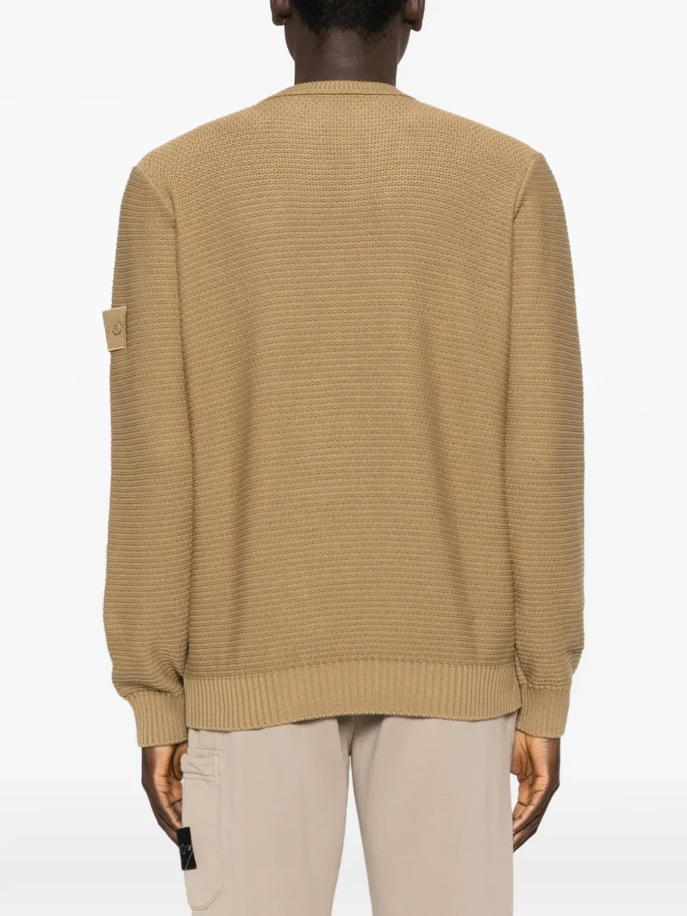 Свитер с круглым вырезом Stone Island, бежевый — фото 4