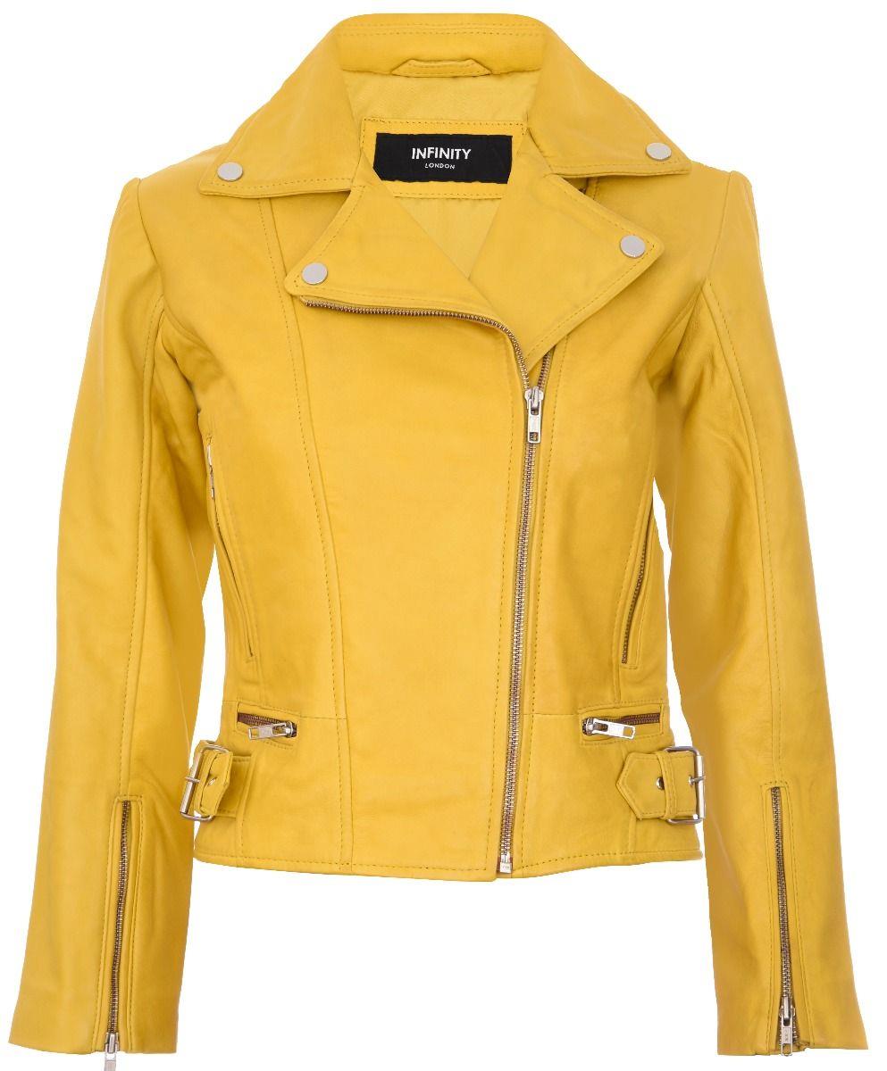 

Кожаная байкерская куртка TruClothing, желтый