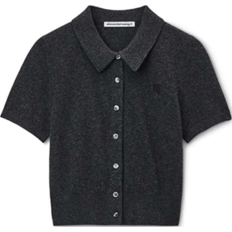 

Топ с вышитым логотипом Alexander Wang, угольно-серый