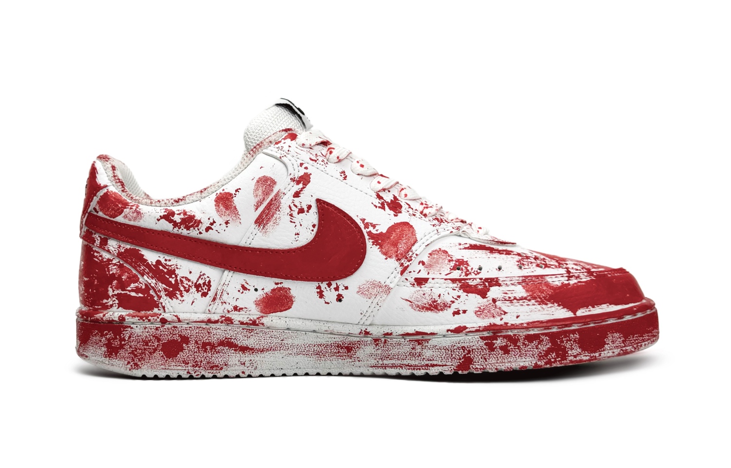 Nike Court Vision 1 Low мужские скейтбордские кроссовки красные белые — фото 2