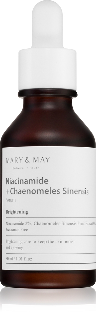 

Ниацинамид + хеномелес китайский восстанавливающая и осветляющая сыворотка для восстановления кожного барьера Mary & May, 30 мл