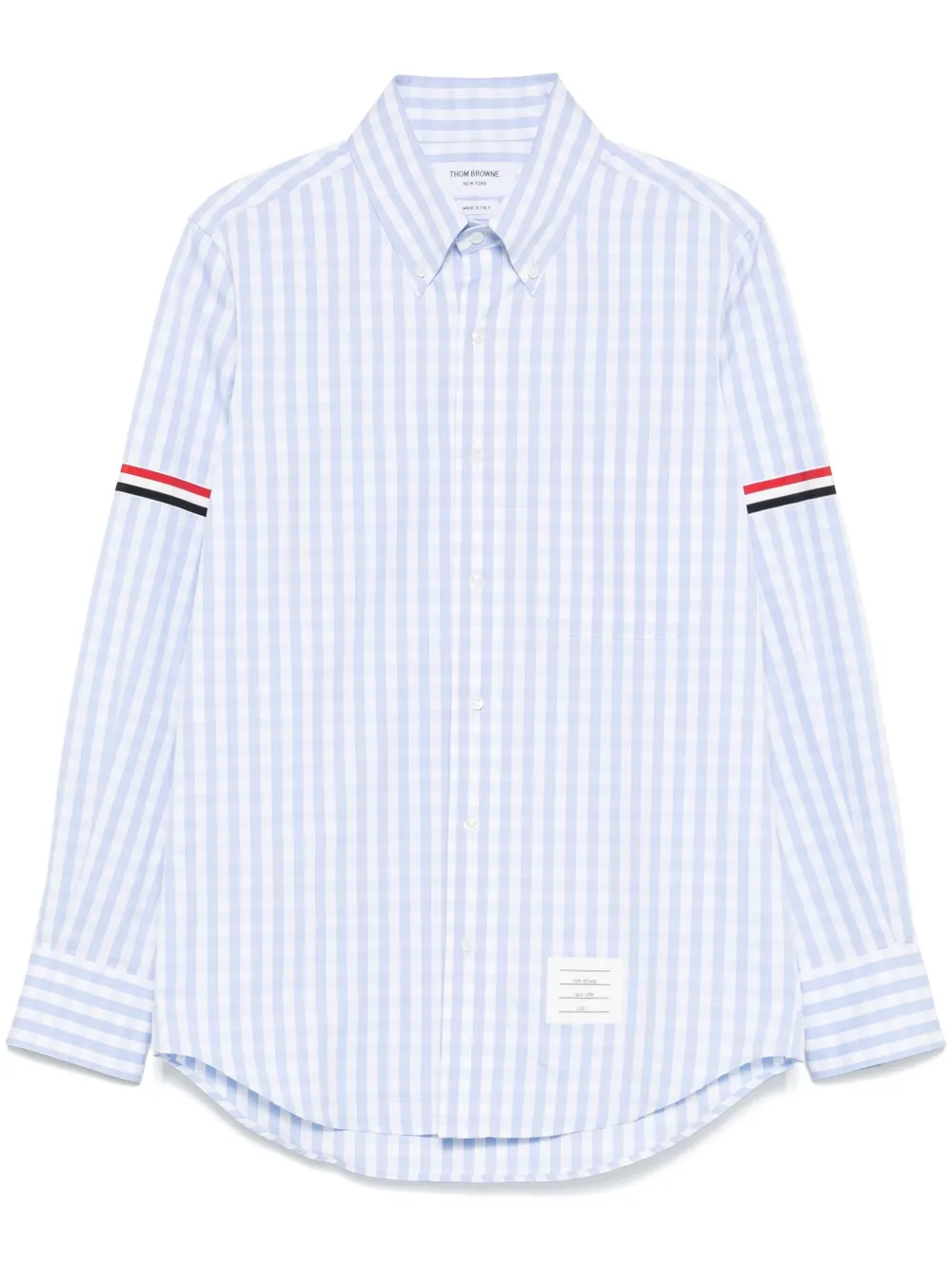 

Поплиновая рубашка в клетку гингем THOM BROWNE, синий
