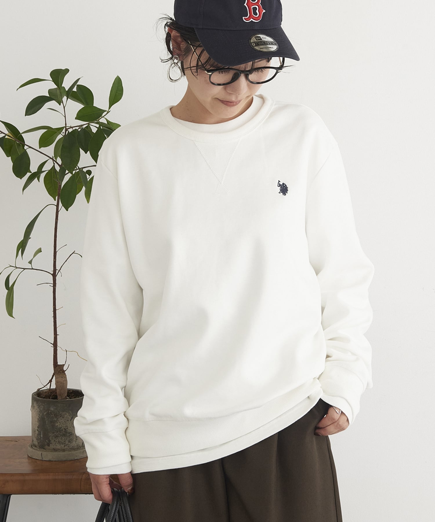 Толстовка US POLO ASSN./One-Point Logo Double-Face с трехниточной строчкой ST. U.S. Polo Assn., WHT