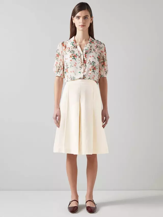 

Шорты L.K.Bennett Abbie Linen Blend Culotte, экрю