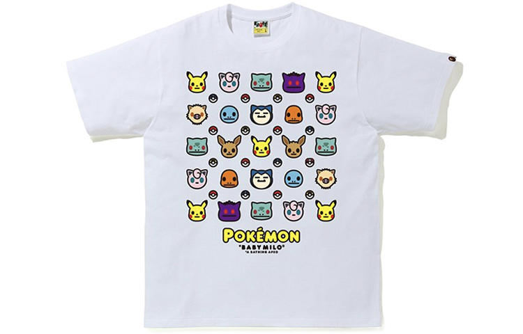 

Футболка Bape Pokémon Baby Milo #12 A BATHING APE, белый
