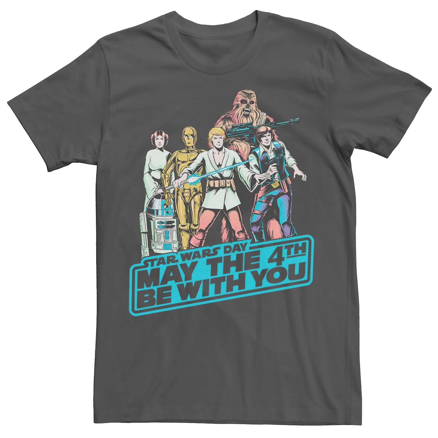 

Мужская футболка May The Forth Be With You с героями мультфильмов Star Wars