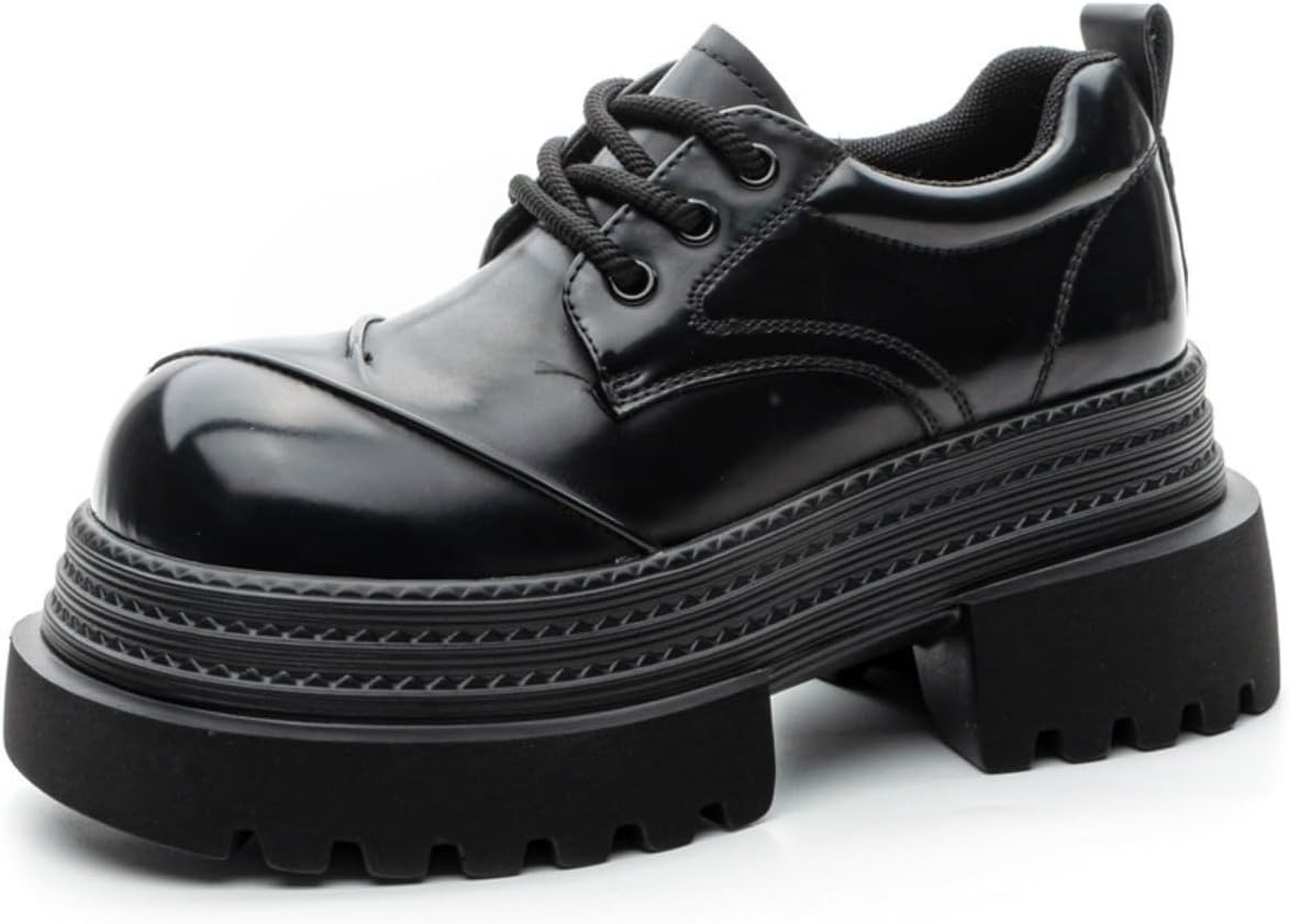 

Винтажные лоферы из состаренной кожи с закругленным носком и толстой подошвой Ctkvbmeoi, черный