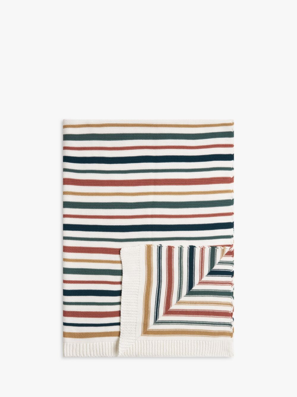 

Вязаное хлопковое покрывало в полоску John Lewis, 150 x 100 см
