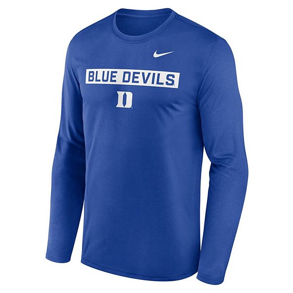 Мужская футболка с длинным рукавом royal duke blue devils primetime campus 2-hit legend Nike — фото 3