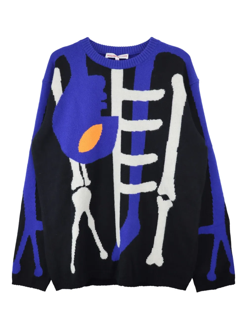 

Свитер с вязкой в виде скелета Walter Van Beirendonck, черный