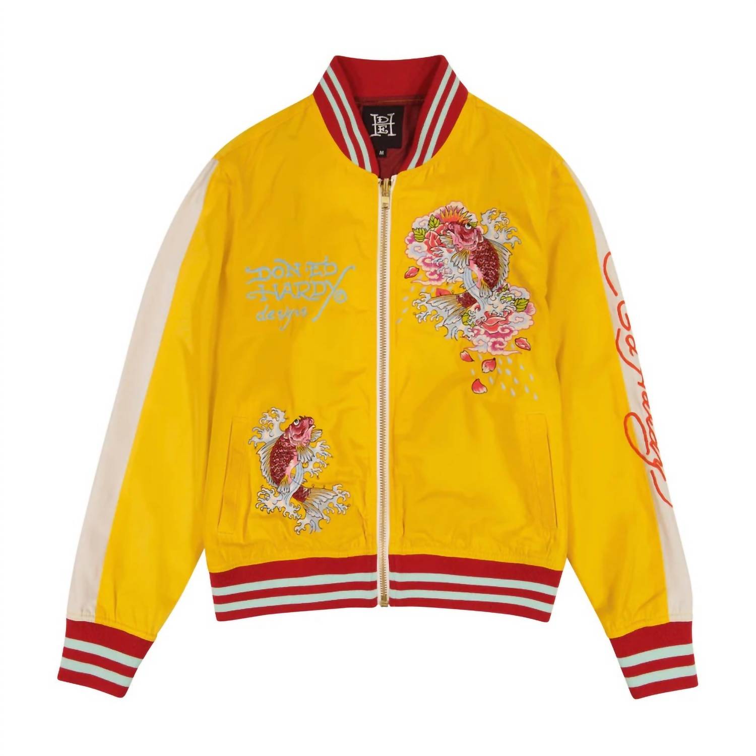 

Женская куртка Koi Cranes Souvenir в золотисто-белом цвете Ed Hardy