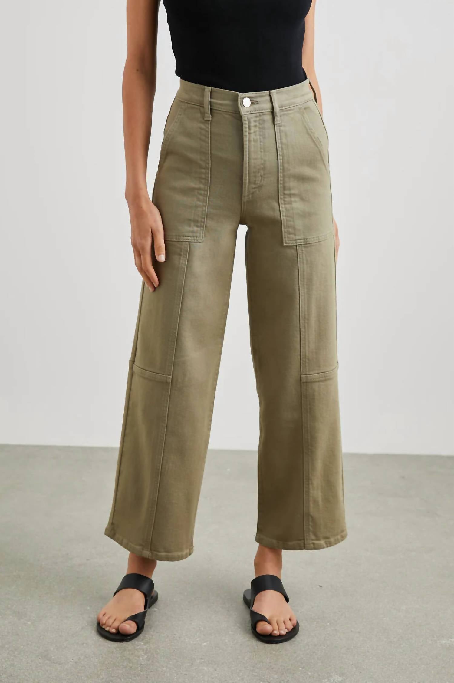 

Широкие брюки Getty Crop Utility в цвете Washed Olive Rails