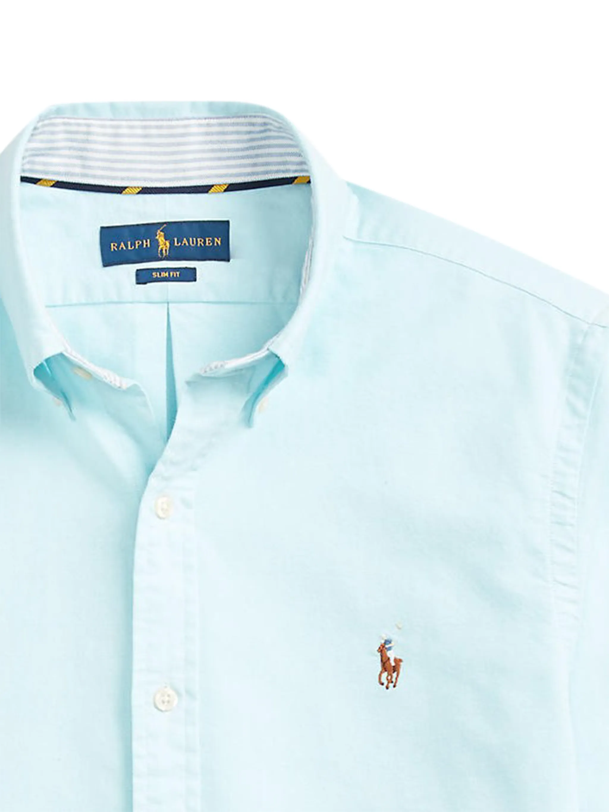 Рубашка оксфорд с вышитым логотипом Polo Ralph Lauren, синий — фото 2