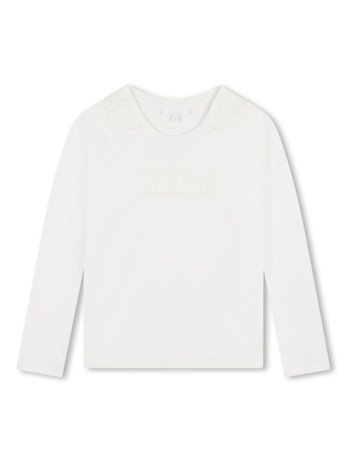 

Chloé Kids футболка с вышитым логотипом, белый