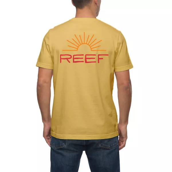 

Мужская футболка с принтом Reef, цвет mustard
