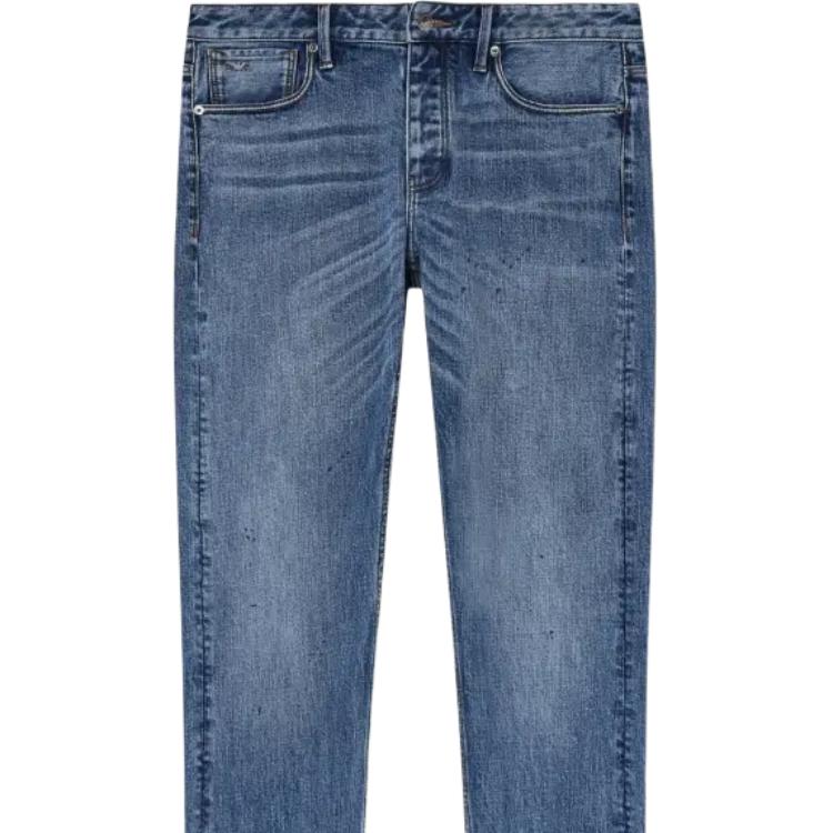 EMPORIO ARMANI Джинсы мужские синие Moderate Slim Fit — фото 3