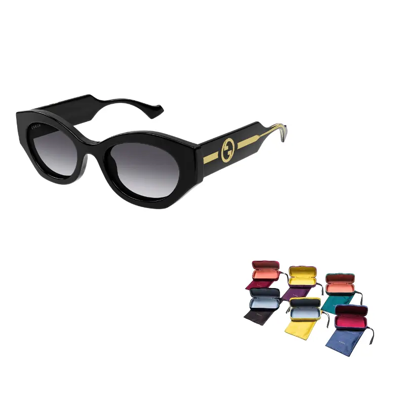 

Солнцезащитные очки La Piscine с овальной оправой GUCCI, черный