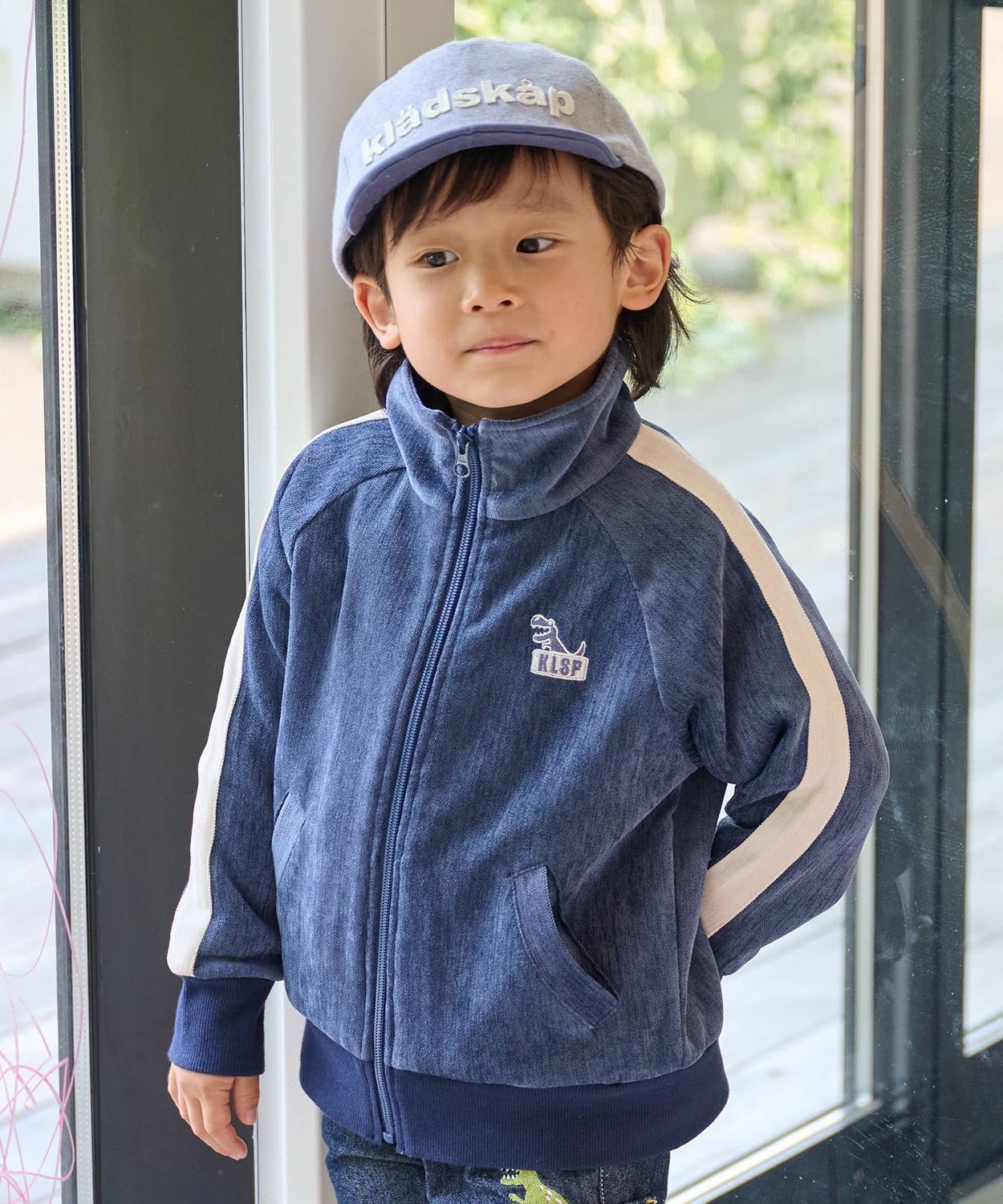 Спортивная куртка с динозавром Kladskap, Navy blue