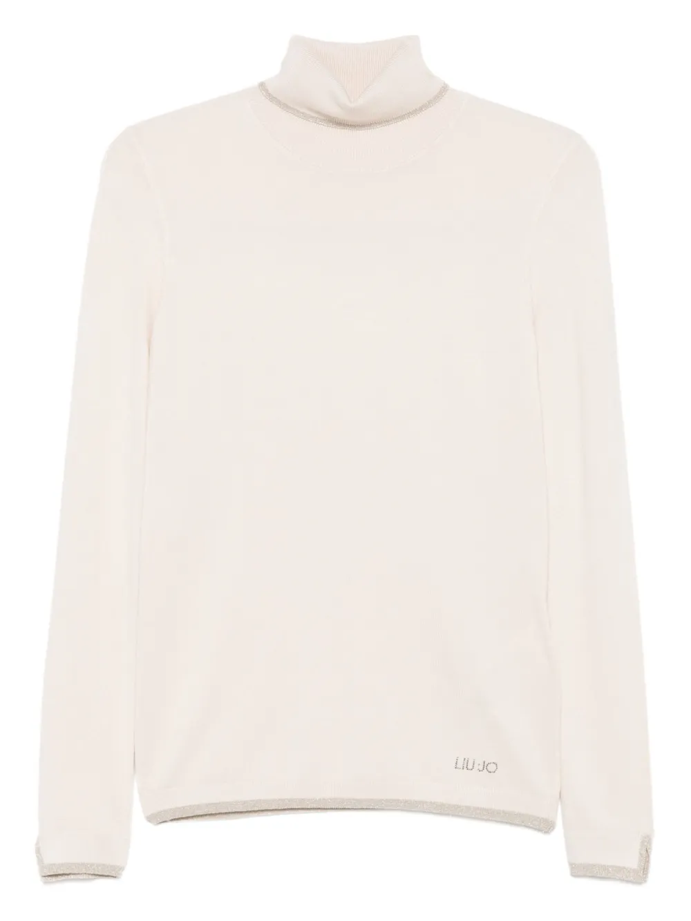 

Джемпер с высоким воротником и эффектом металлик Liu Jo, белый