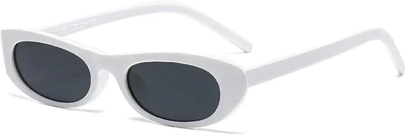 

Солнцезащитные очки в ретро-оправе овальной формы, персонализированные, в маленькой оправе, модные, универсальные, для уличной стрельбы, женские TVTBBVV, White