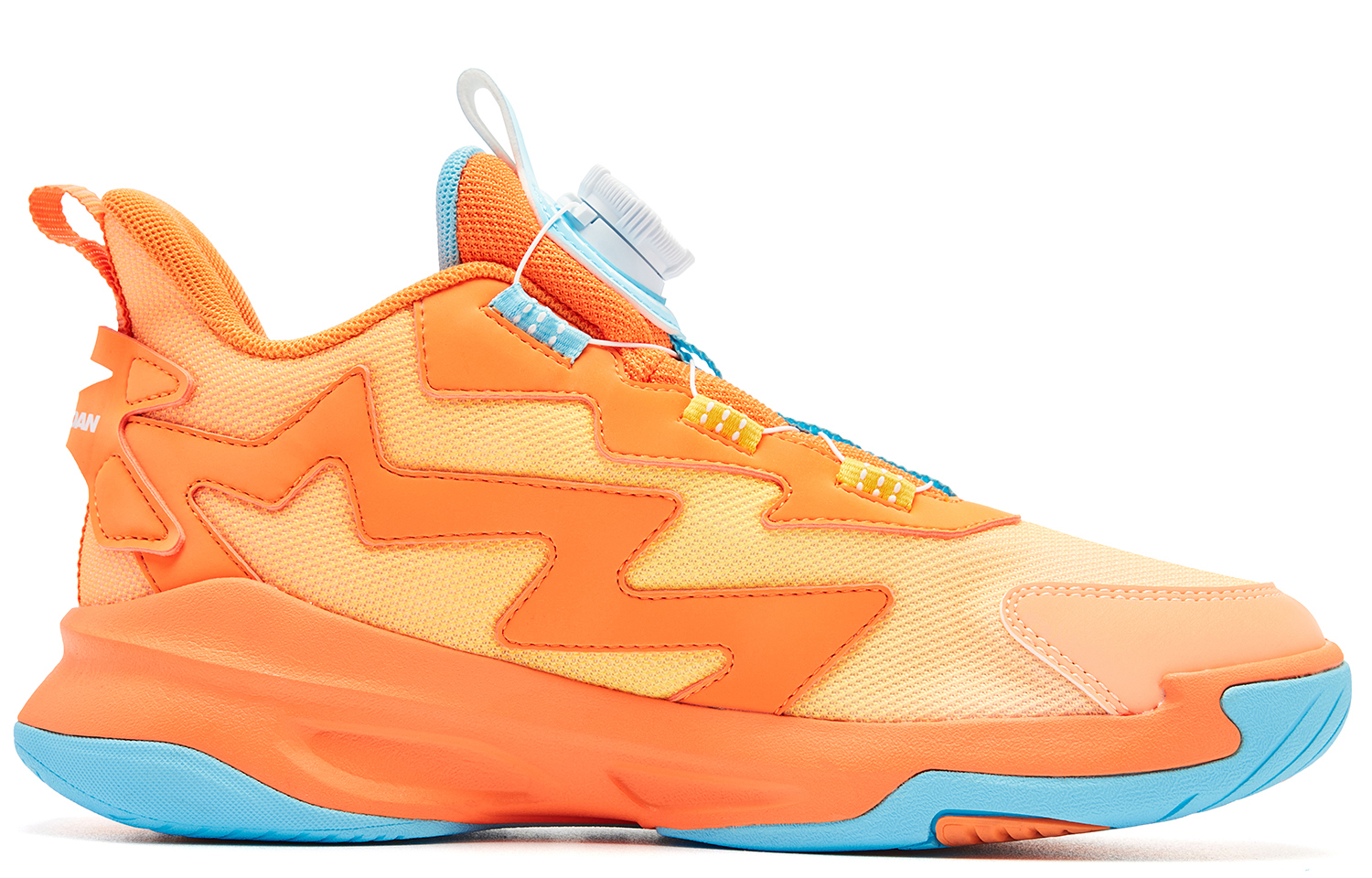 Детские баскетбольные кроссовки low top Orange Blue нескользящие износостойкие QIAODAN, оранжевый Island оранжевый/Cirrus синий — фото 3