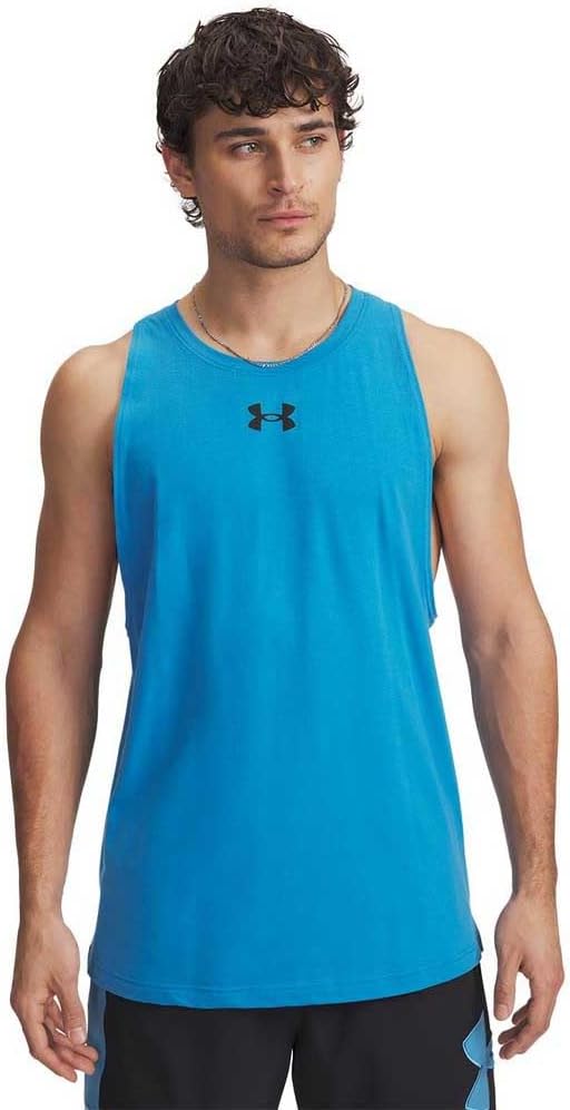 

Under Armour мужская базовая хлопковая майка без рукавов, (452) Ether Blue/Black