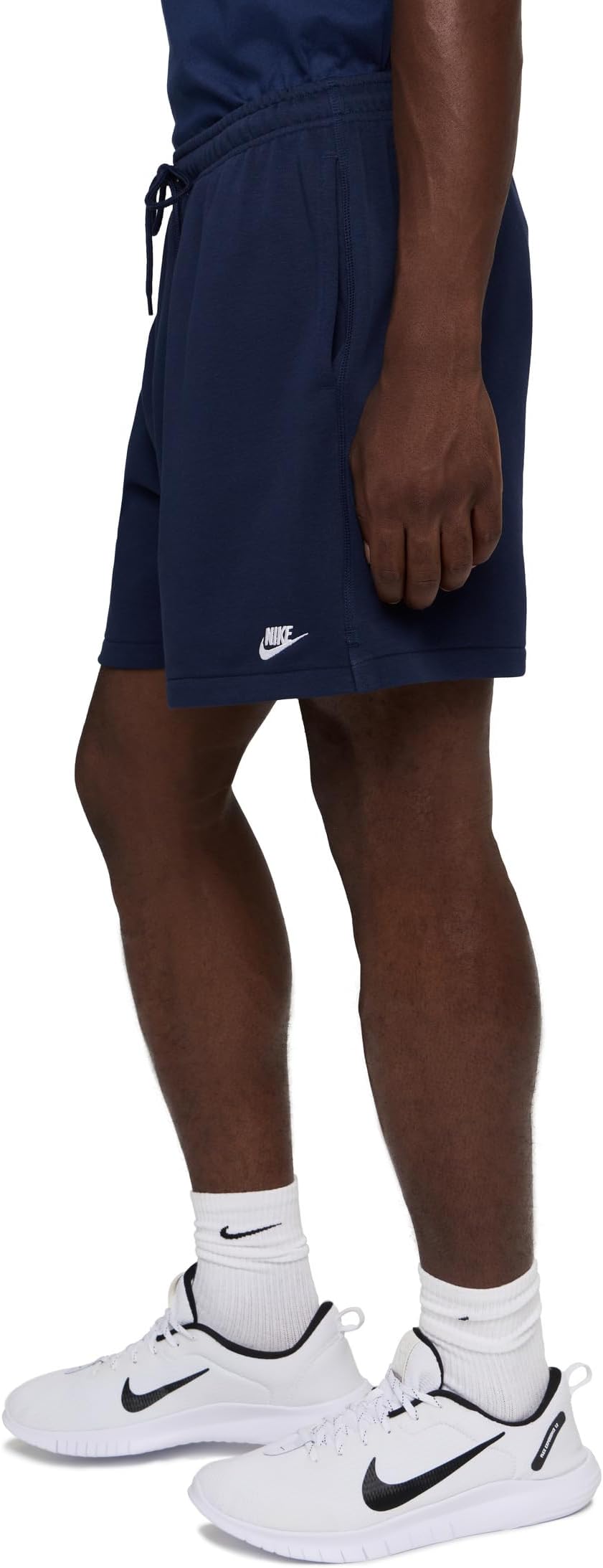 Мужские клубные шорты из французского трикотажа Flow Nike, Obsidian/Obsidian/White — фото 3