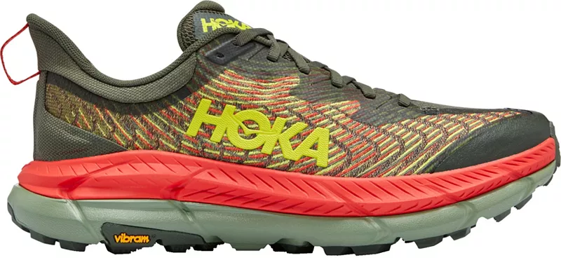 

Мужские кроссовки для трейлраннинга HOKA Mafate Speed ​​4, цвет Dark Sage Green/Red Orang