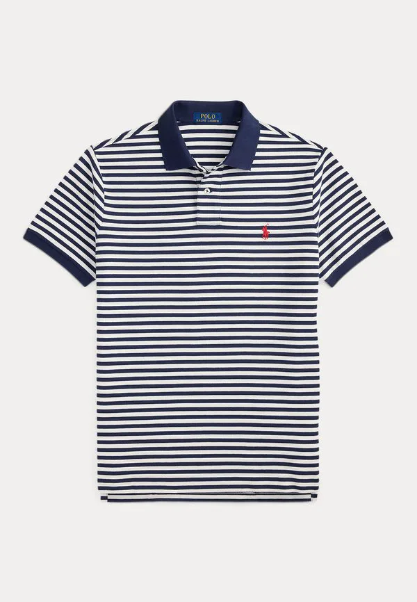 Поло-Рубашка в полоску из сетчатой ткани, приталенного кроя, на заказ. Polo Ralph Lauren, Newport Navy/White — фото 4