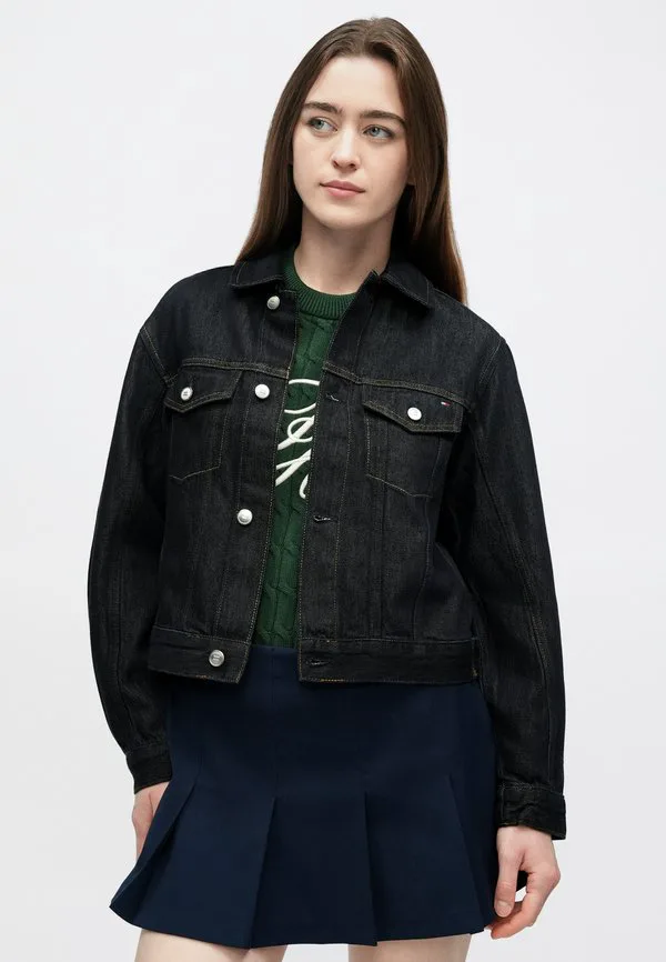 Джинсовая куртка с вышивкой флага и складками Tommy Hilfiger, Pure — фото 4