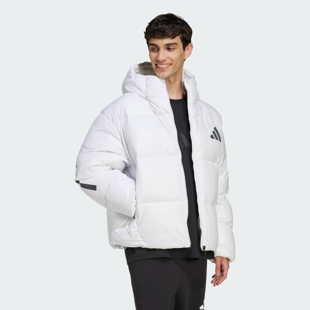 Пуховая куртка ZNE Puffer Climawarm Adidas, white — фото 3