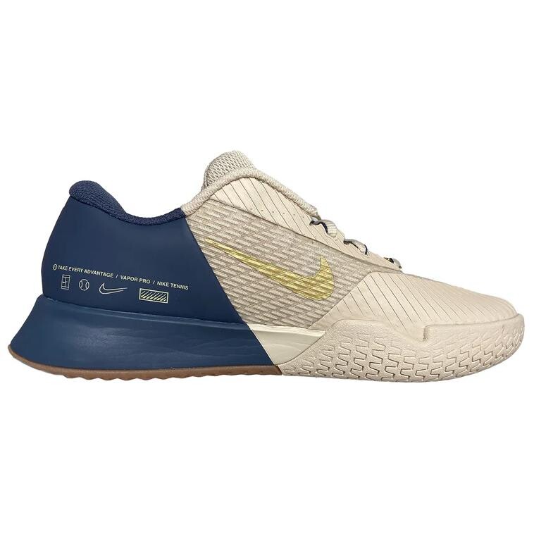 Теннисные кроссовки Air Zoom Vapor Pro 2 мужские низкие коричневые, золотые, синие Nike — фото 2