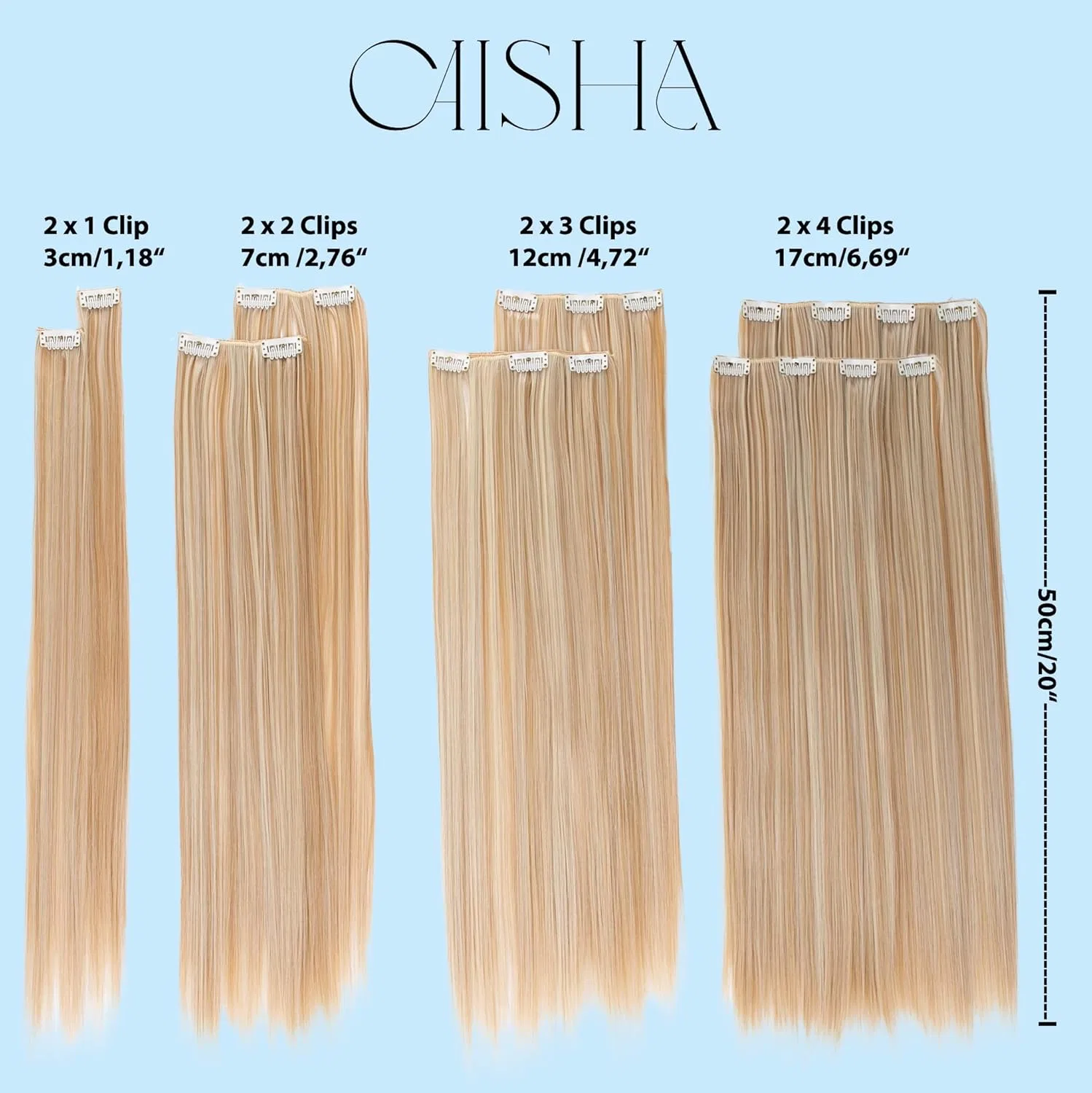 Набор накладных волос на заколках Prettyshop XXL Caisha, Brunette #8 Ces104 — фото 3