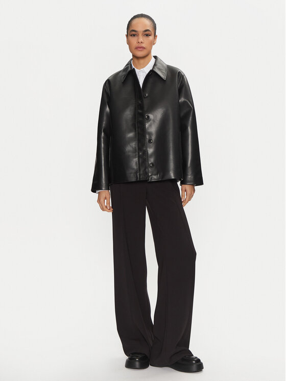 Свободный крой кожаная куртка K20K208337 Calvin Klein, черный — фото 2