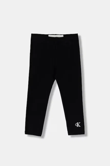 Леггинсы детские из эластичного хлопка Calvin Klein Jeans, черный