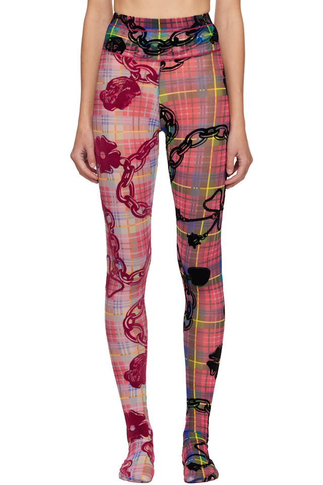 

Леггинсы из сетчатой ткани в клетку Chopova Lowena, Multi