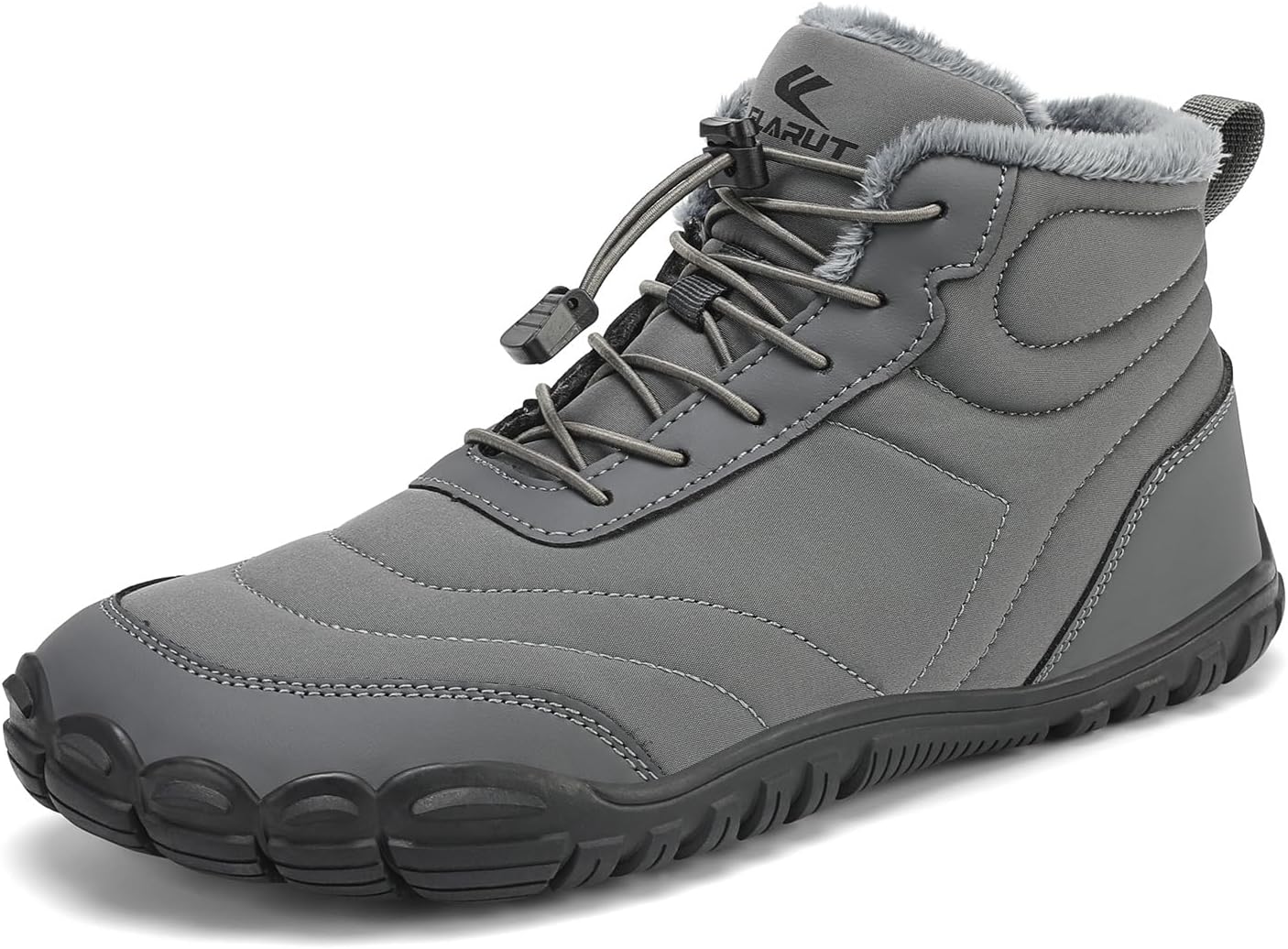 

Мужские и женские зимние ботинки FLARUT босоножки с меховой подкладкой, широким носком, нулевым падением и кроссовки до щиколотки, серый