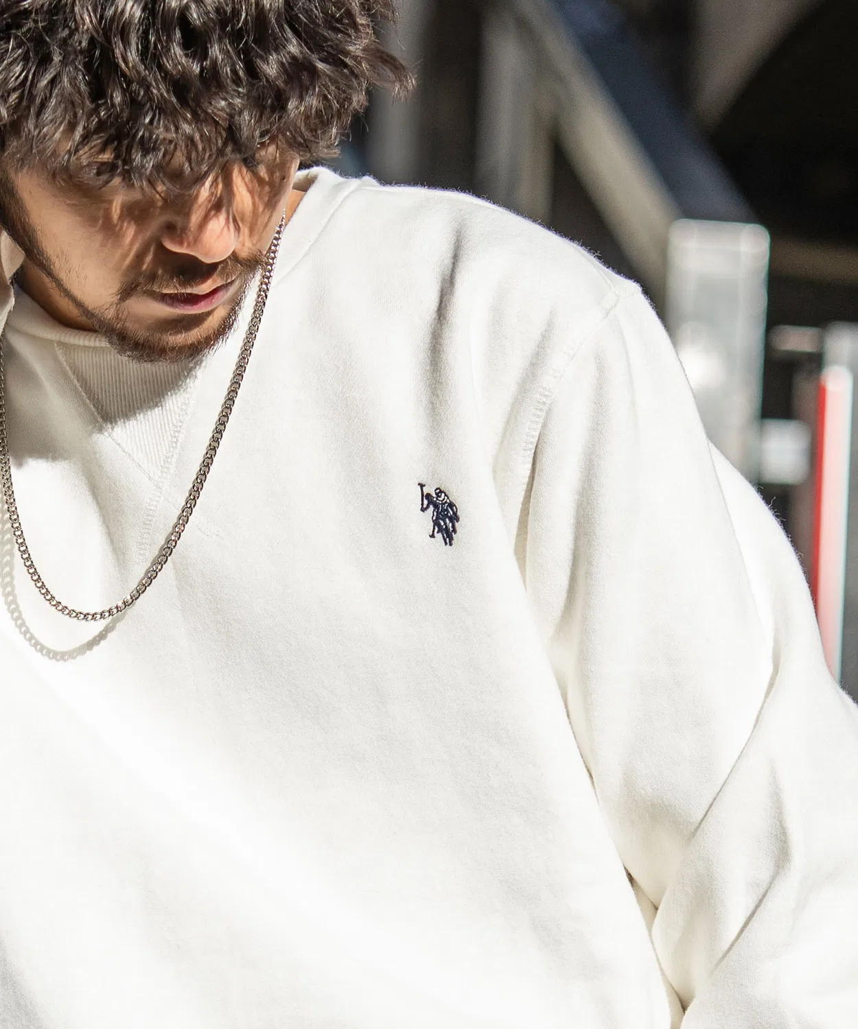 Флисовая кофта U.S. POLO ASSN. поло с круглым вырезом, чёрный — фото 2