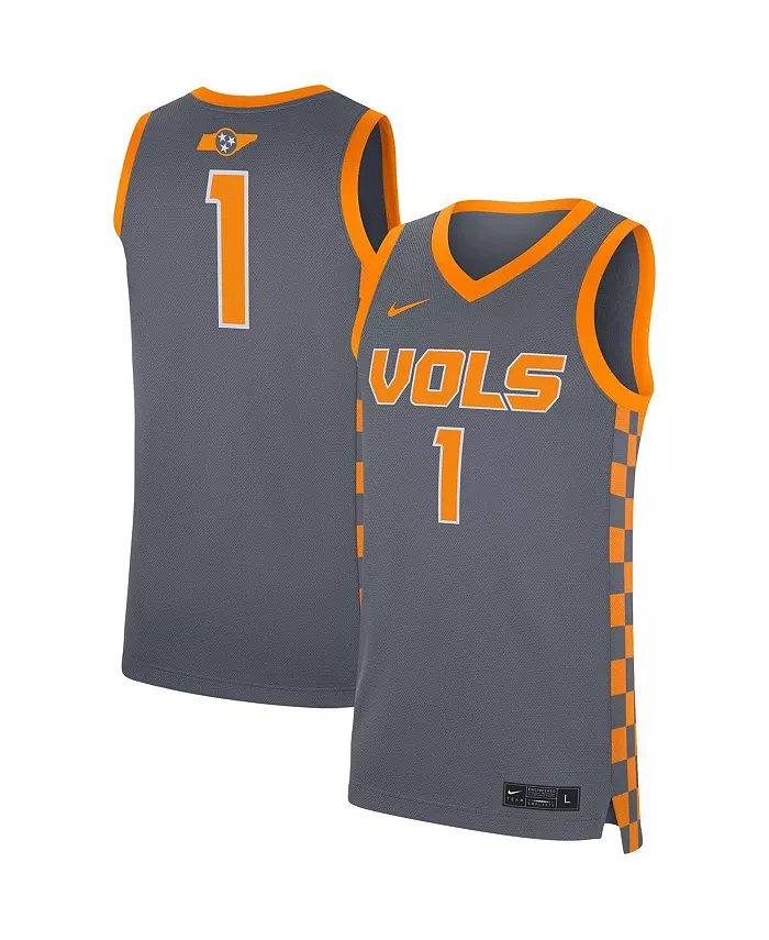 

Мужская реплика футболки Tennessee Volunteers №1 в сером цвете Nike
