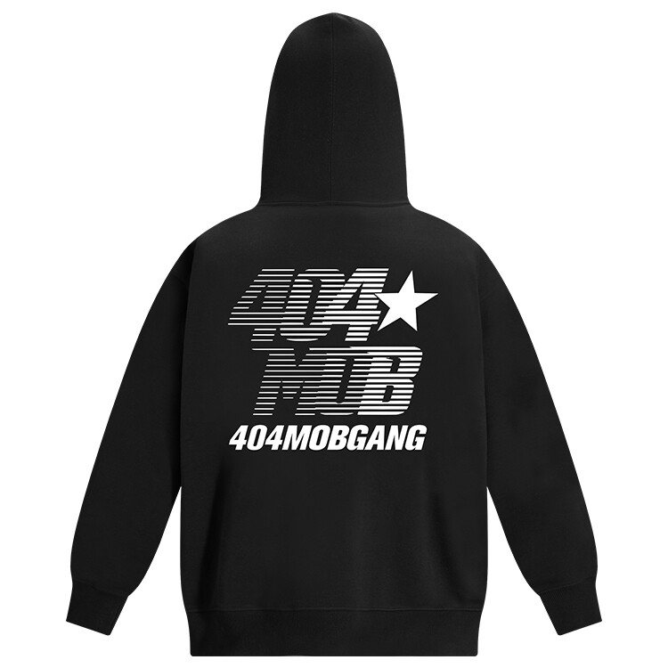 

404MOB GANG Американская ретро ручная роспись с принтом букв и цифр, свободная повседневная толстовка с капюшоном и заниженными плечами для мужчин и женщин, цвет Black