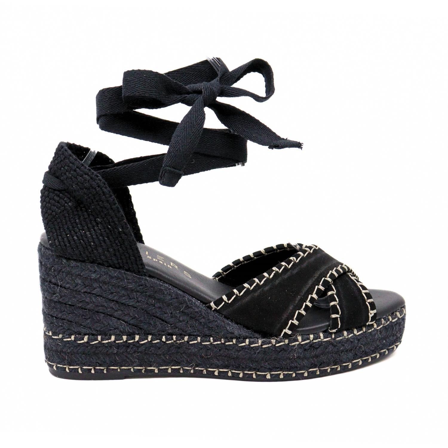 Женские босоножки Palma Wedge Sandals черного цвета Ateliers — фото 3