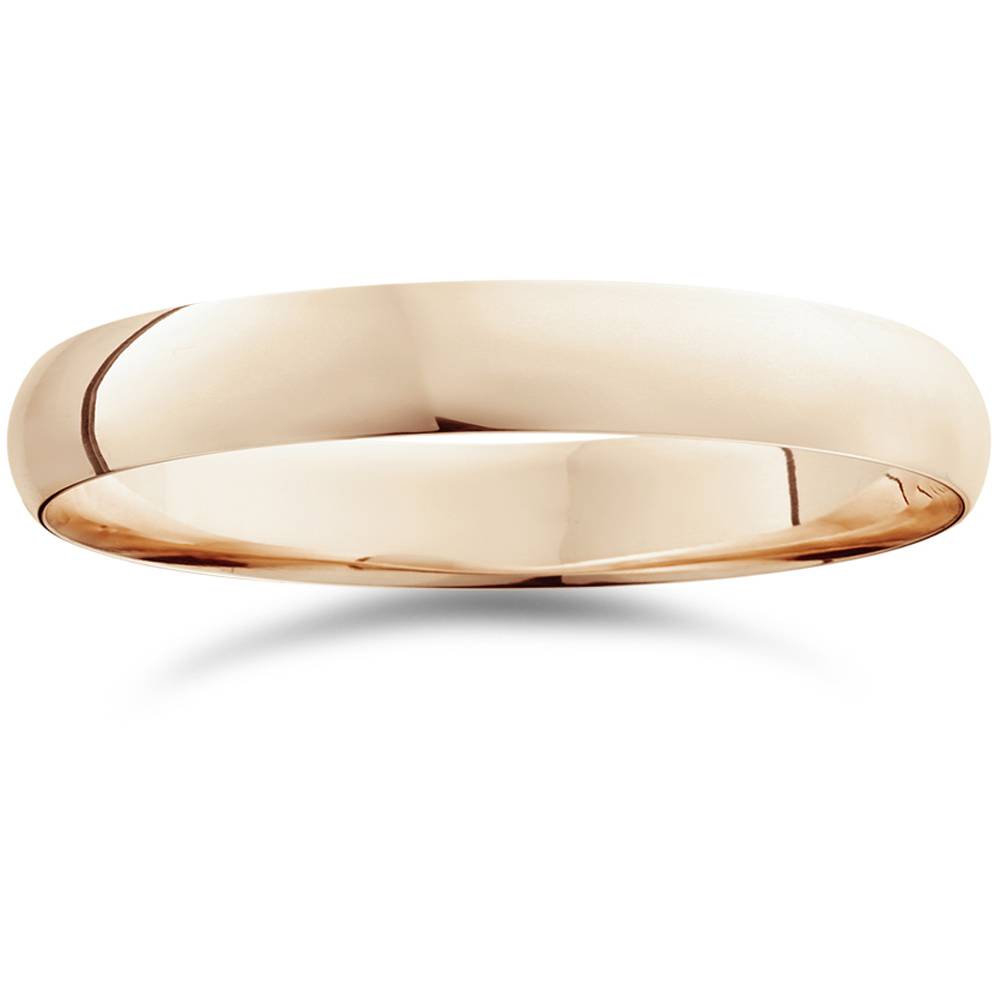 

Обручальное кольцо с куполом 4 мм, полированное, из 14-каратного розового золота, размер на выбор Pompeii2, розовый