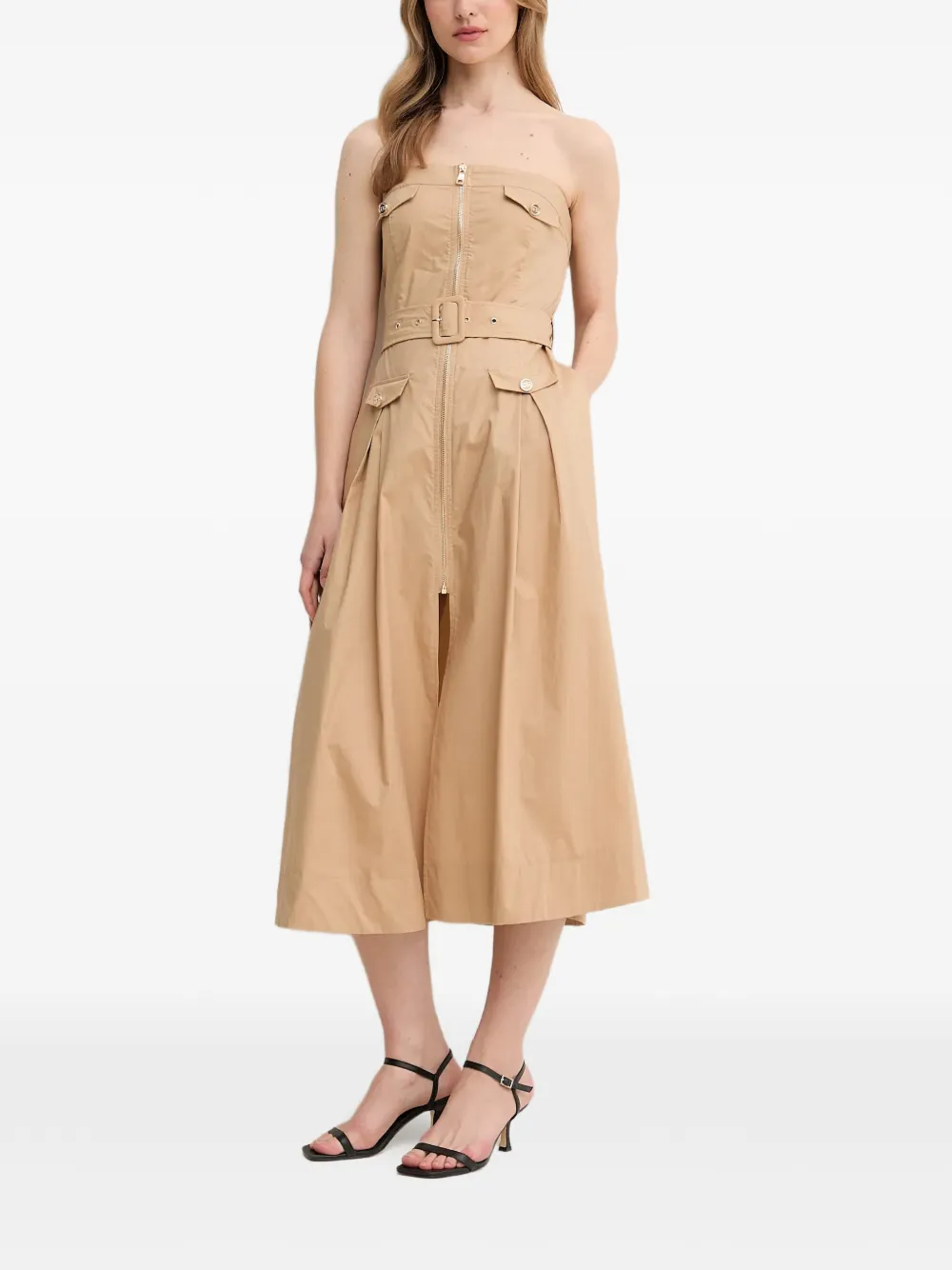 

Платье миди на молнии с поясом Gaudi, бежевый