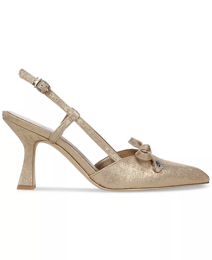 Женские туфли-лодочки Monica с острым носом и бантом на бретельке Circus Ny By Sam Edelman, золото — фото 2