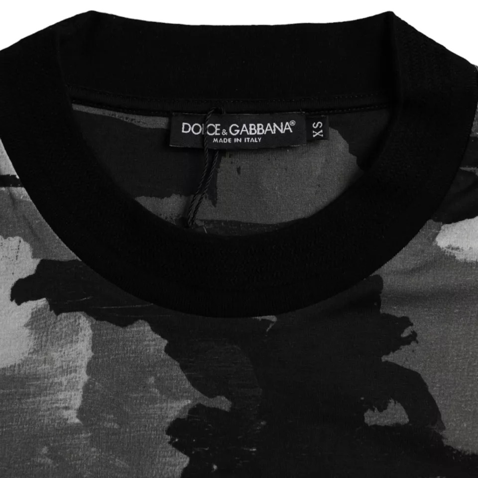 Футболка из хлопка с круглым вырезом и разноцветным камуфляжным принтом Dolce & Gabbana — фото 4