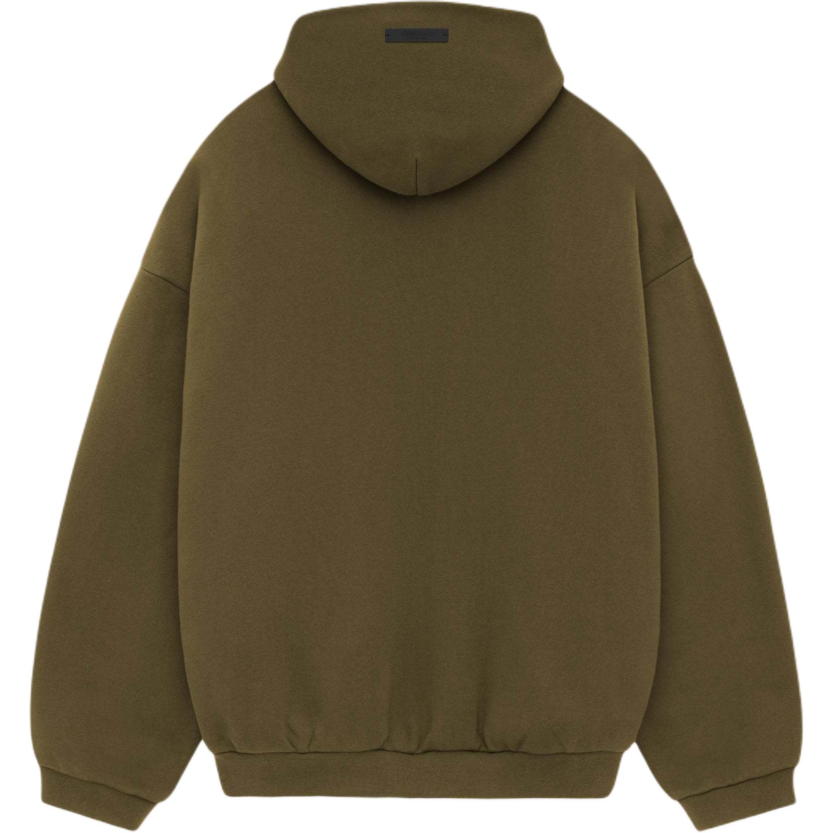 Толстовка с капюшоном из флиса Fear Of God Essentials, Оливковый зеленый/ОЛИВКОВЫЙ — фото 3