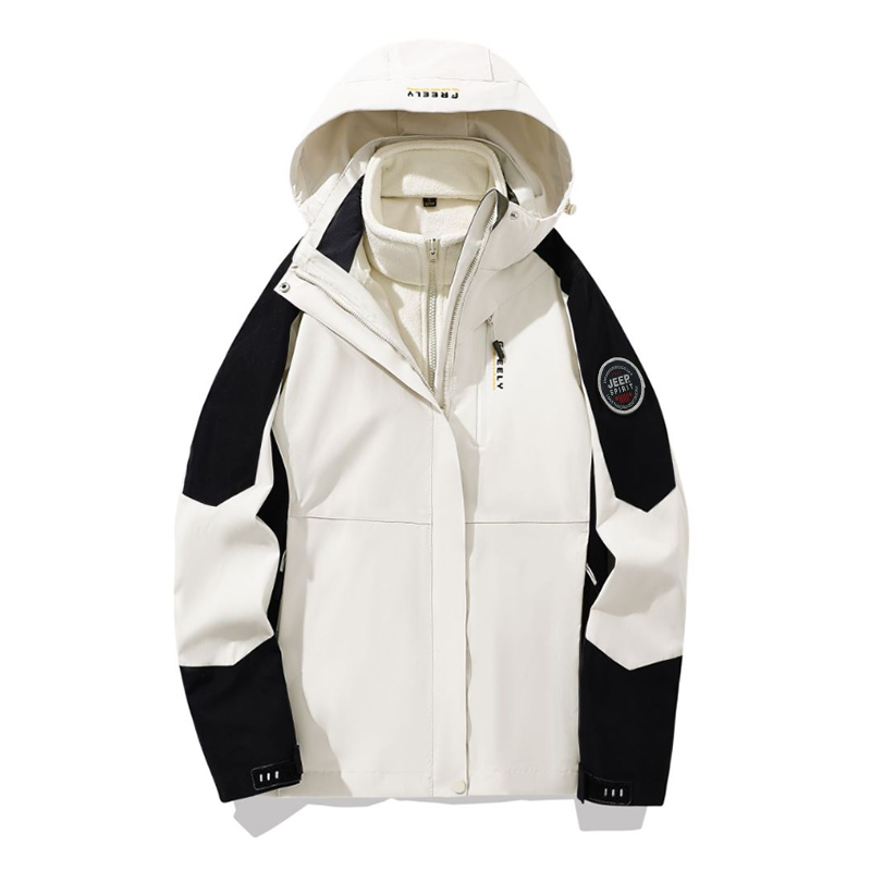 

JEEP SPIRIT Теплый износостойкий водостойкий ветрозащитный ветровка Унисекс, Women's White (Two-Piece Set)