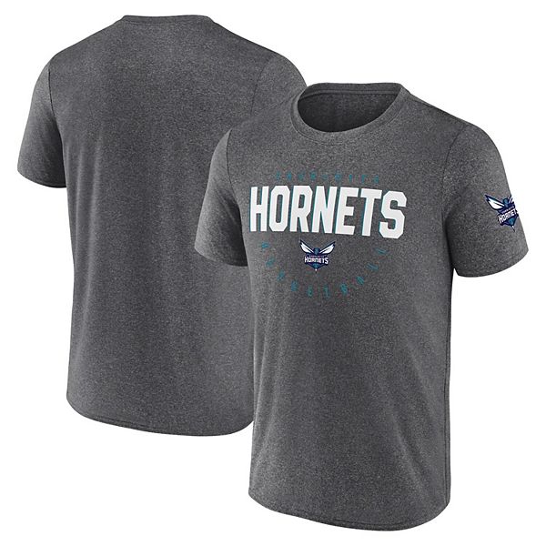 

Мужская футболка для тренировок heather charcoal charlotte hornets block Unbranded